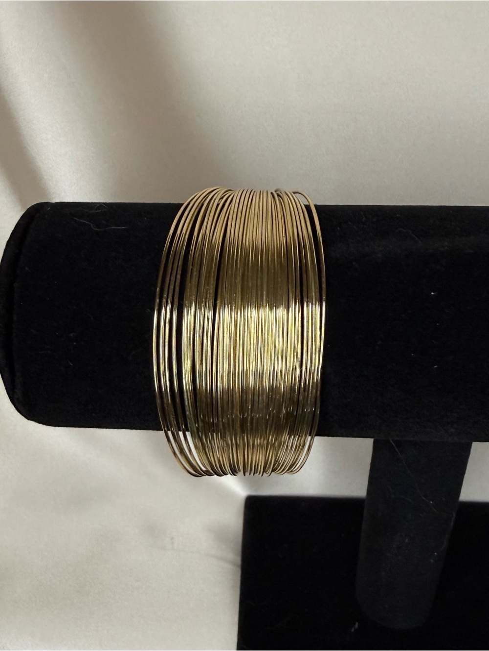 Gold Tone Multi-Strand Wire Cuff Bracelet - Picture 5 of 6